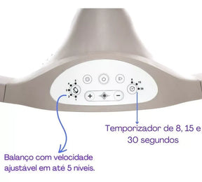 Cadeira Musical de Balanço Elétrica Dican Motion com controle remoto e Bluetooth