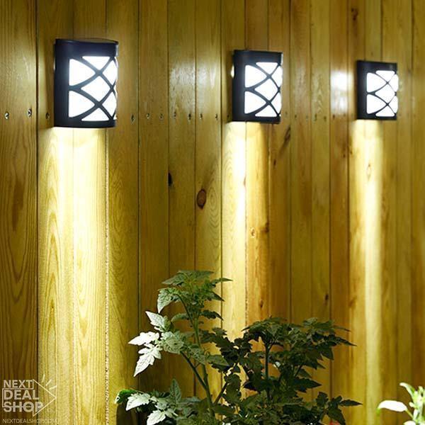 10x Luzes LED de Parede para Jardim com Painel Solar